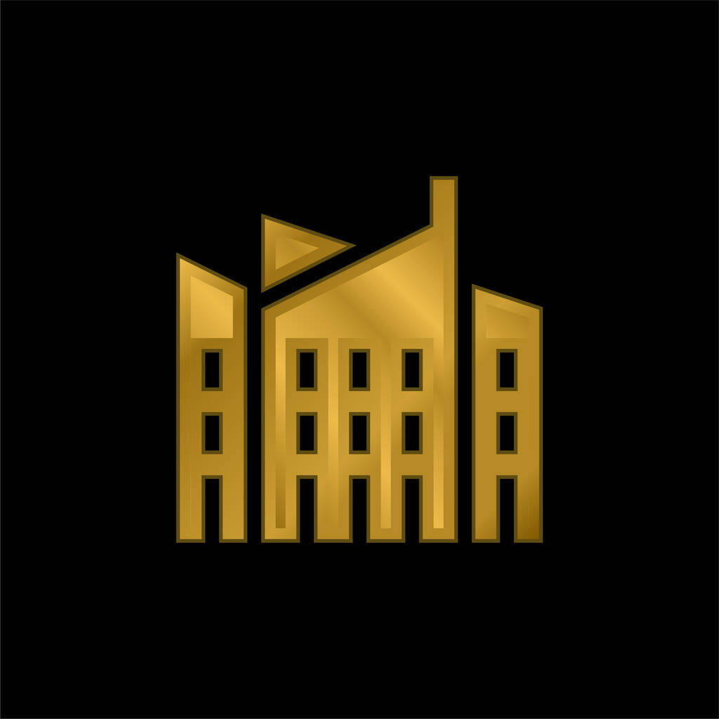 Architettura oro placcato icona metallica o logo vettoriale - Vettoriali, immagini
