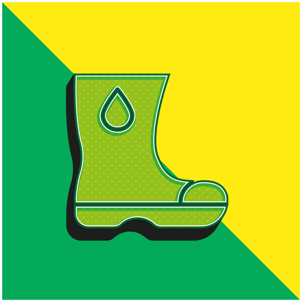 Stivali Verde e giallo moderno 3d vettoriale icona logo - Vettoriali, immagini