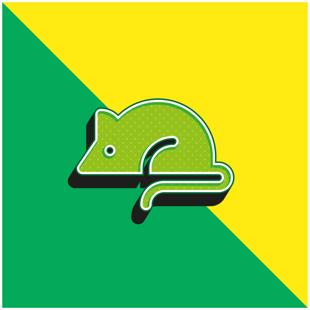 Essais sur les animaux Logo vectoriel 3D moderne vert et jaune - Vecteur, image