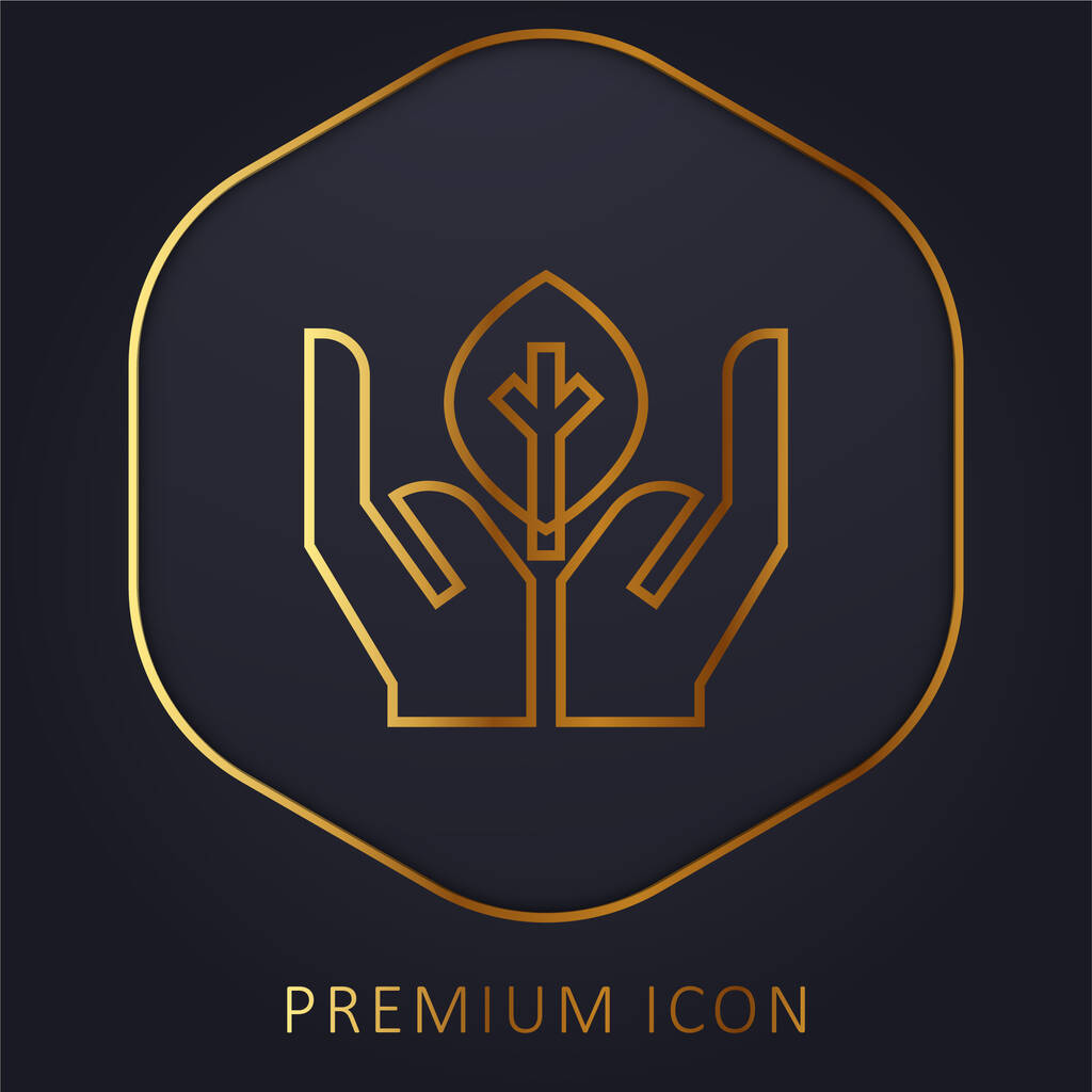 Biológia arany vonal prémium logó vagy ikon - Vektor, kép