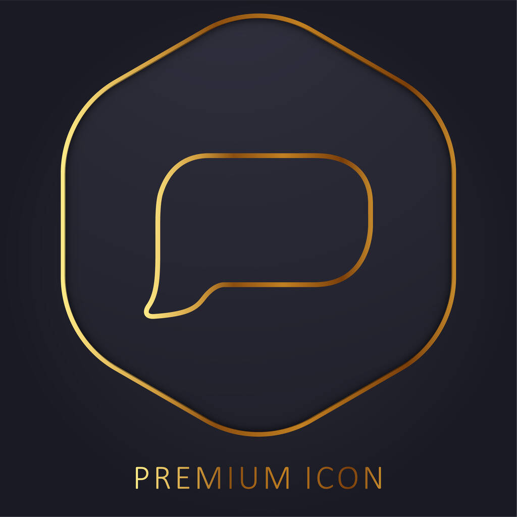 Black Empty Speech Bubble logotipo premium de línea dorada o icono - Vector, imagen