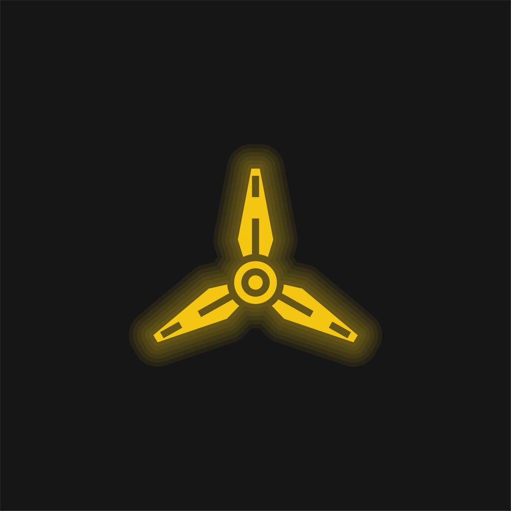 Blades yellow glowing neon icon - Vector, Image