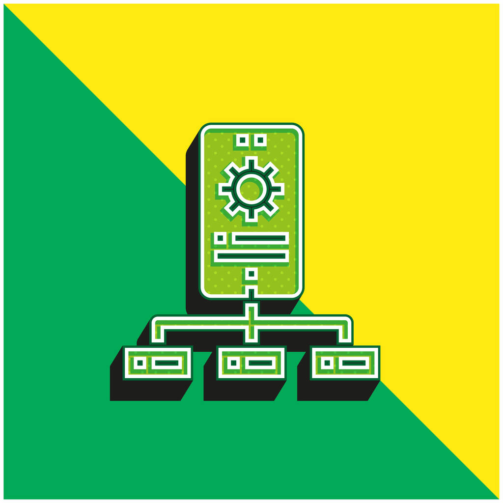 Api Vihreä ja keltainen moderni 3d vektori kuvake logo - Vektori, kuva