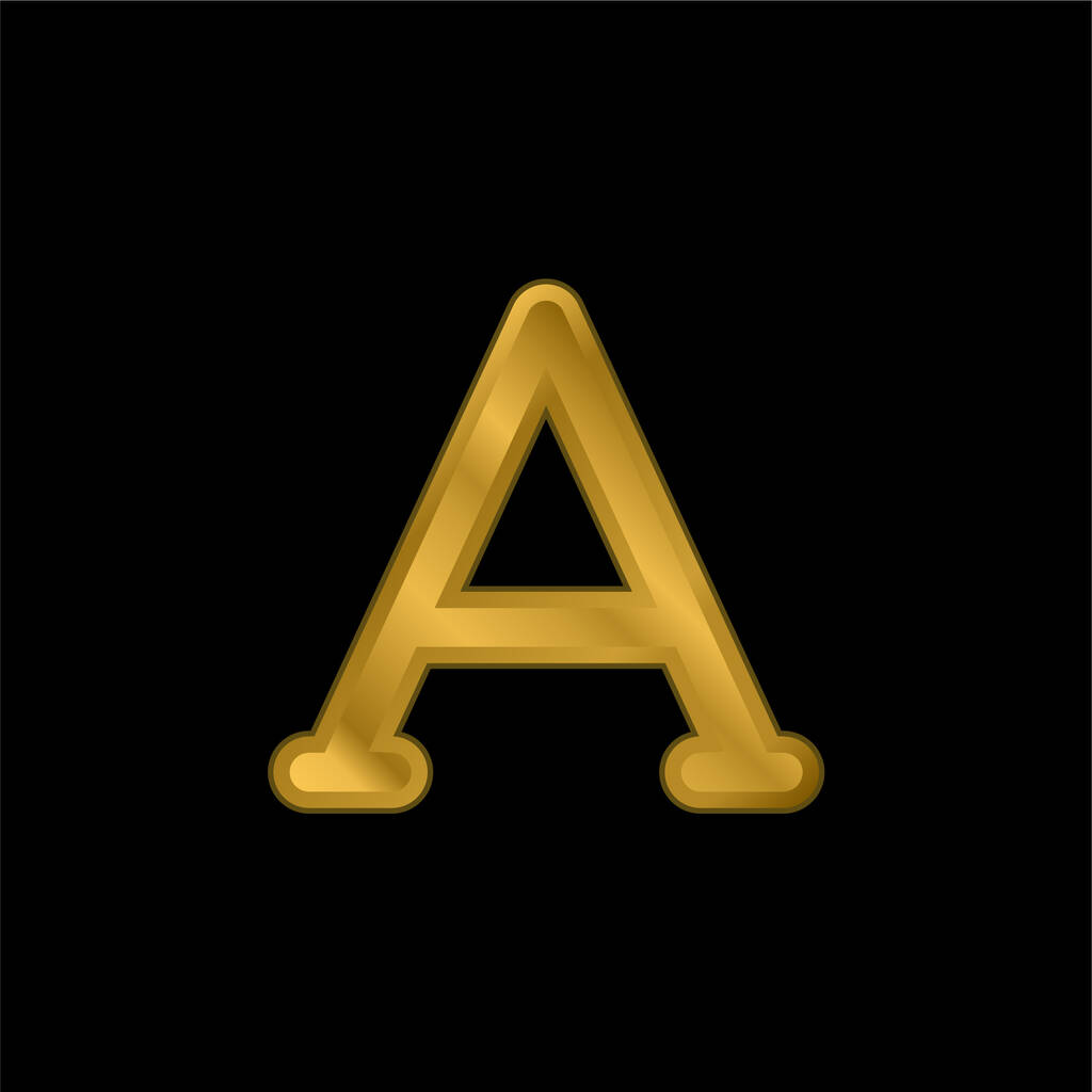 Альфа-золота металева іконка або вектор логотипу
 - Вектор, зображення
