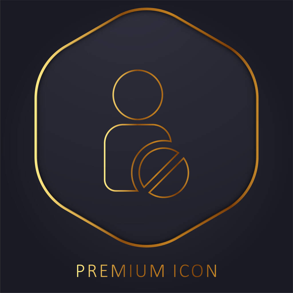 Ban Linea dorata utente logo premium o icona - Vettoriali, immagini