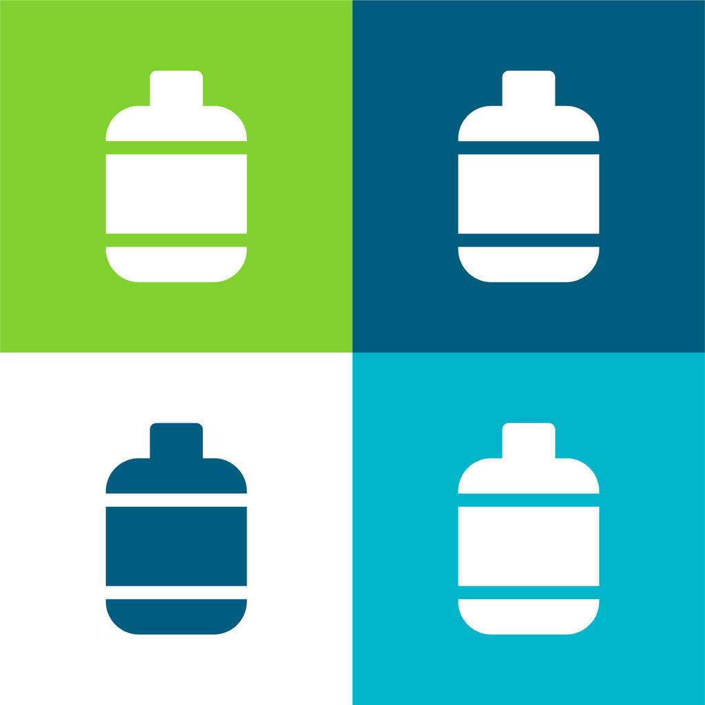 Palack Lapos négy szín minimális ikon készlet - Vektor, kép