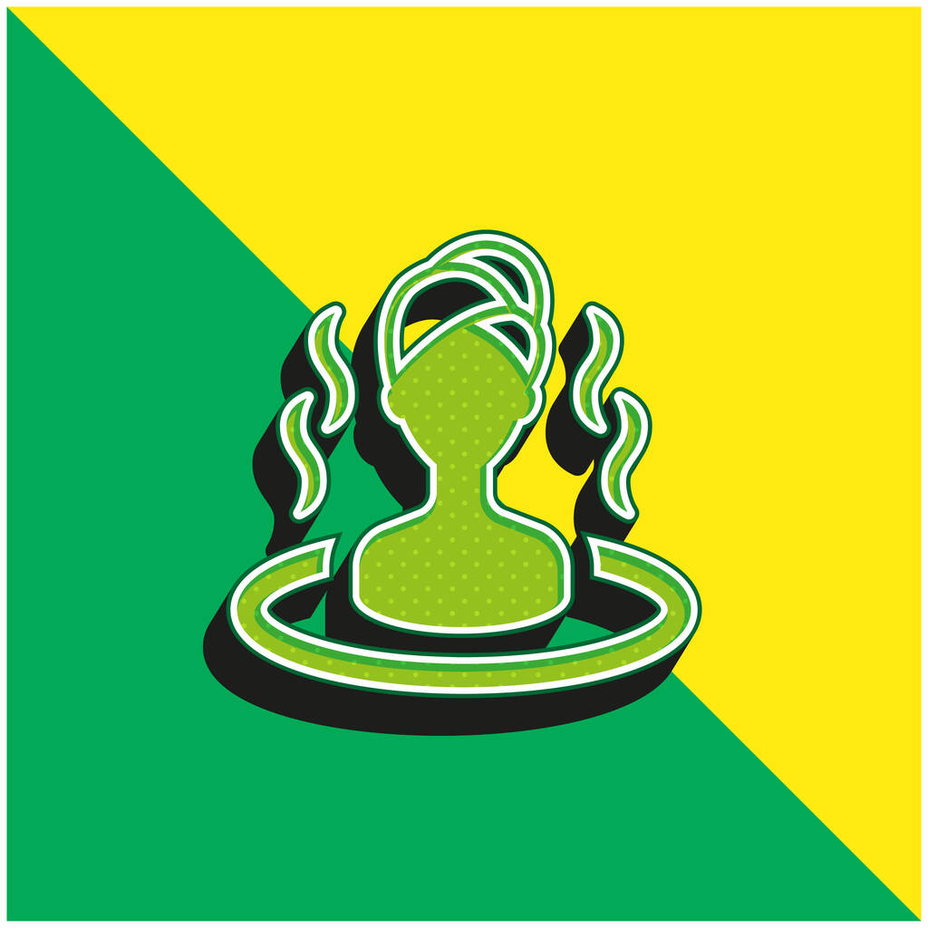 Μπάνιο Πράσινο και κίτρινο σύγχρονο 3d διάνυσμα εικονίδιο λογότυπο - Διάνυσμα, εικόνα