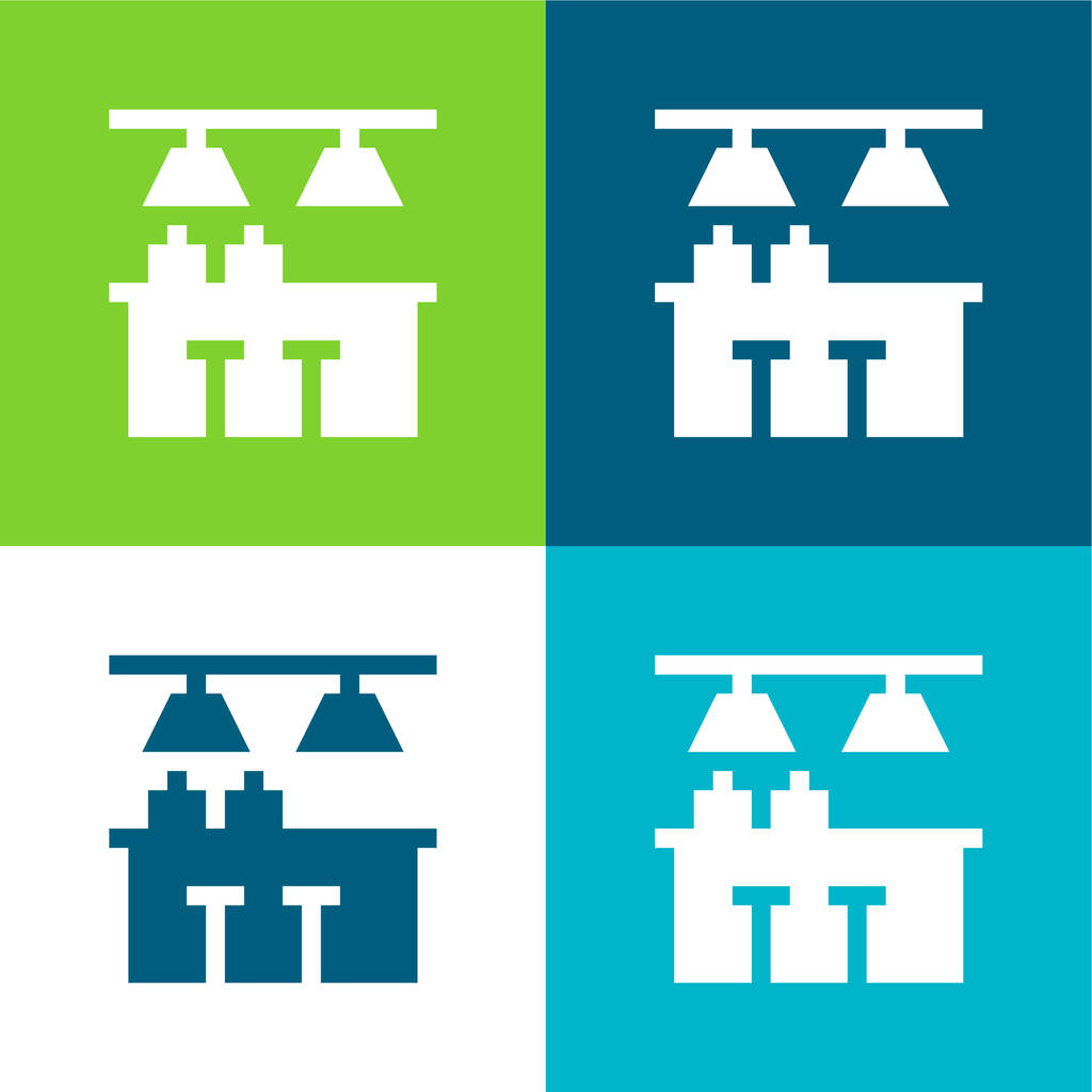 Bar Plano de quatro cores conjunto de ícones mínimos - Vetor, Imagem