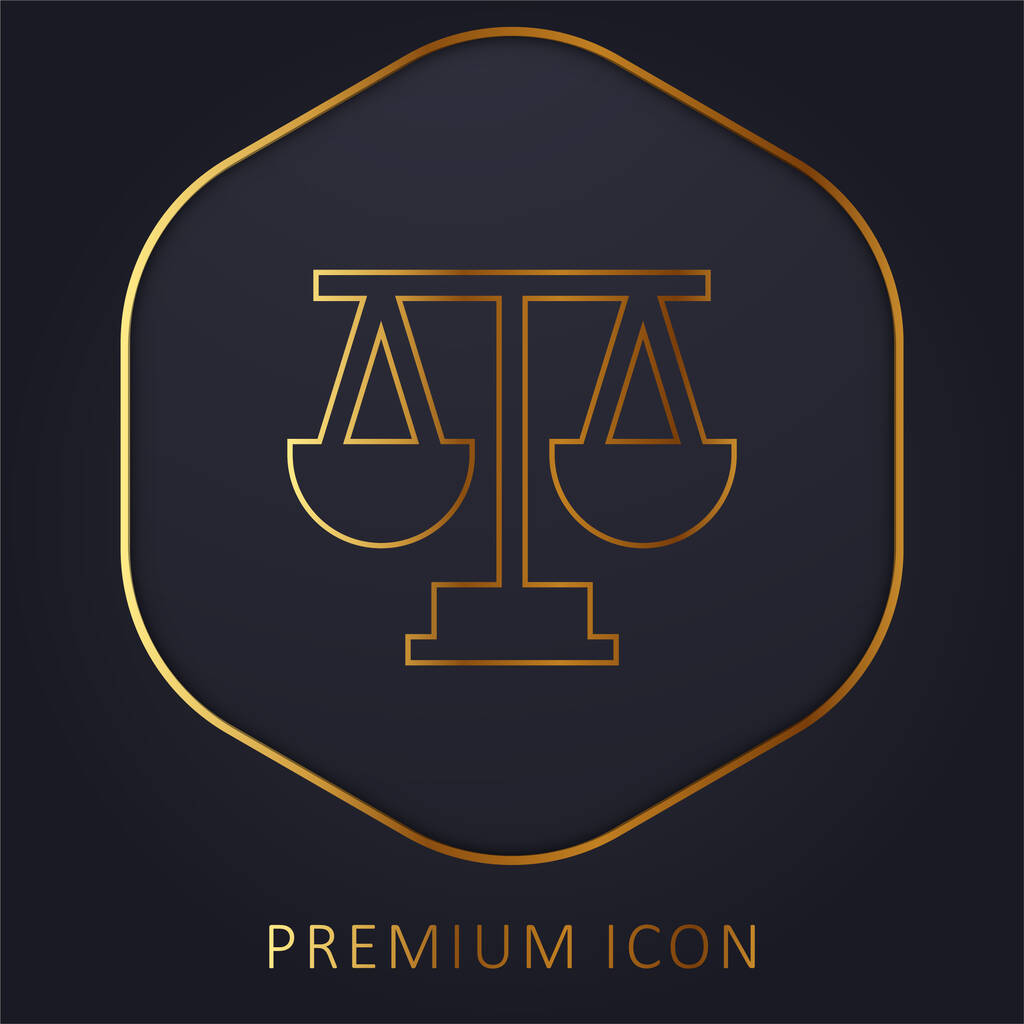 Balance ligne d'or logo premium ou icône - Vecteur, image