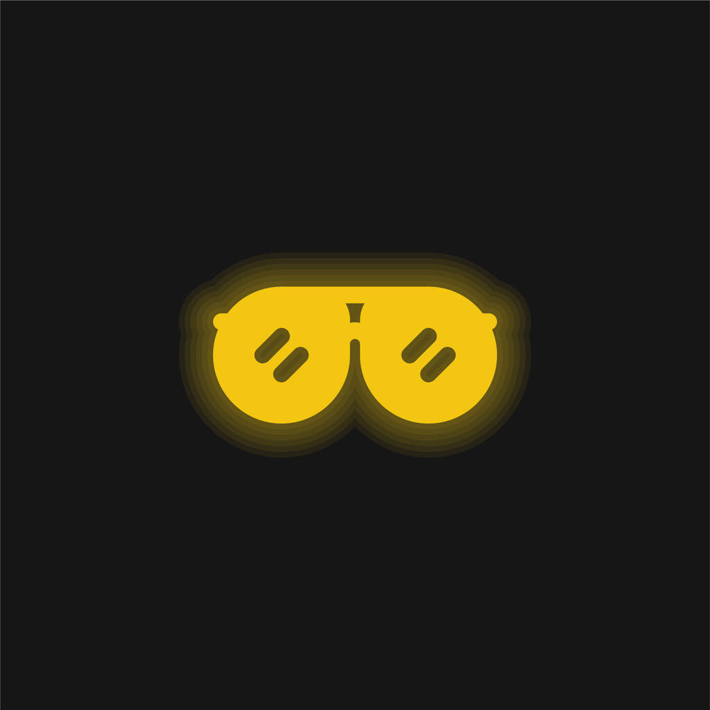 Akcesoria żółty świecący neon ikona - Wektor, obraz