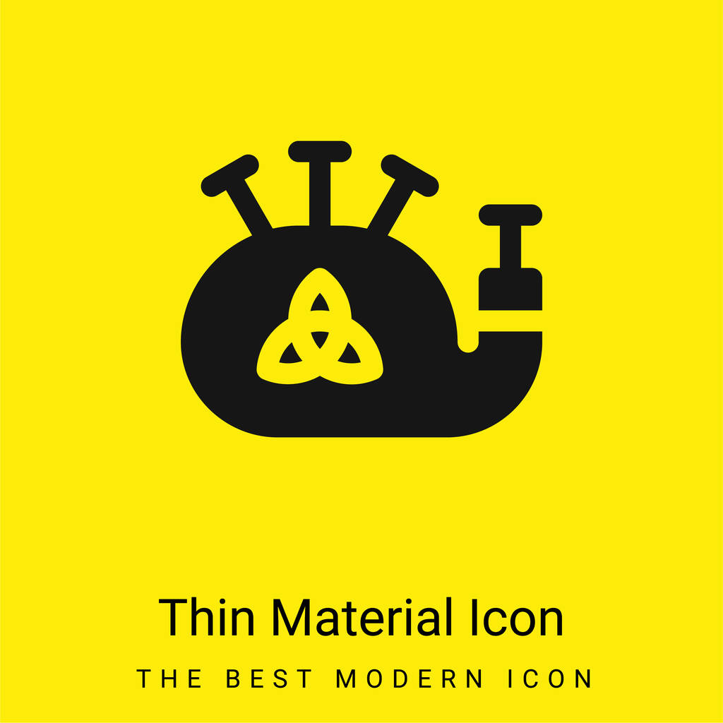 Bagpipe icona materiale giallo brillante minimo - Vettoriali, immagini