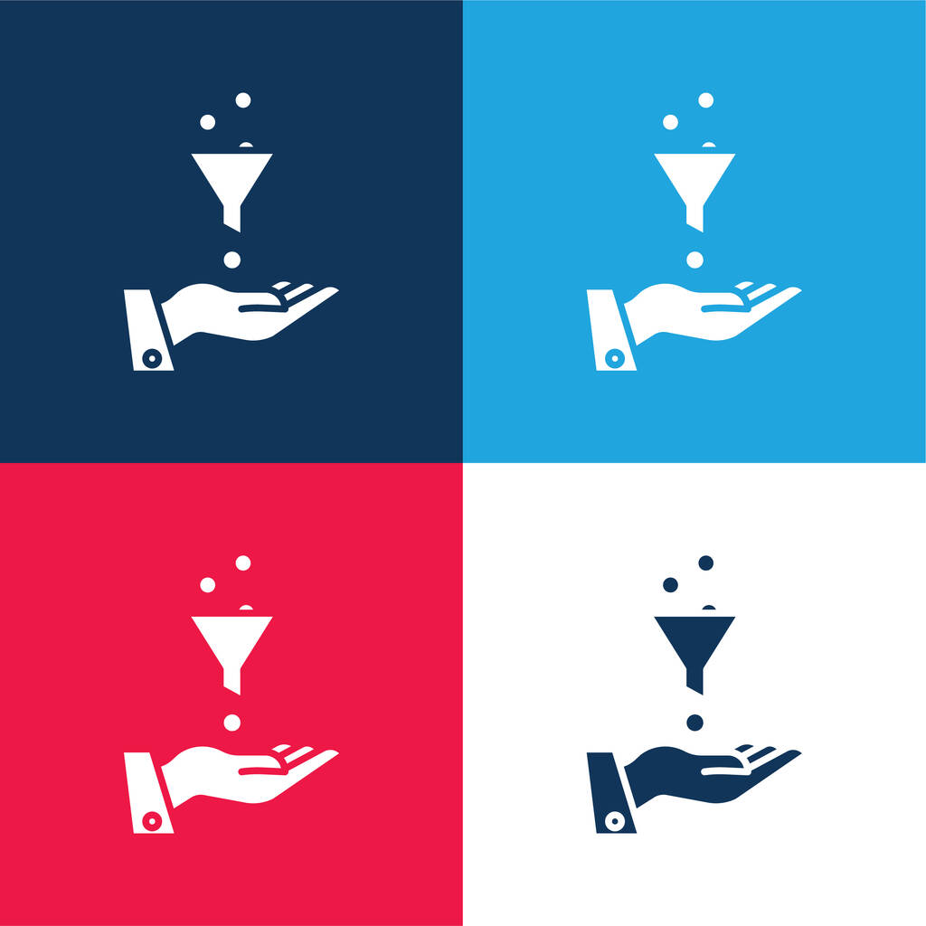 Ads blue and red four color minimal icon set - Vektor, obrázek