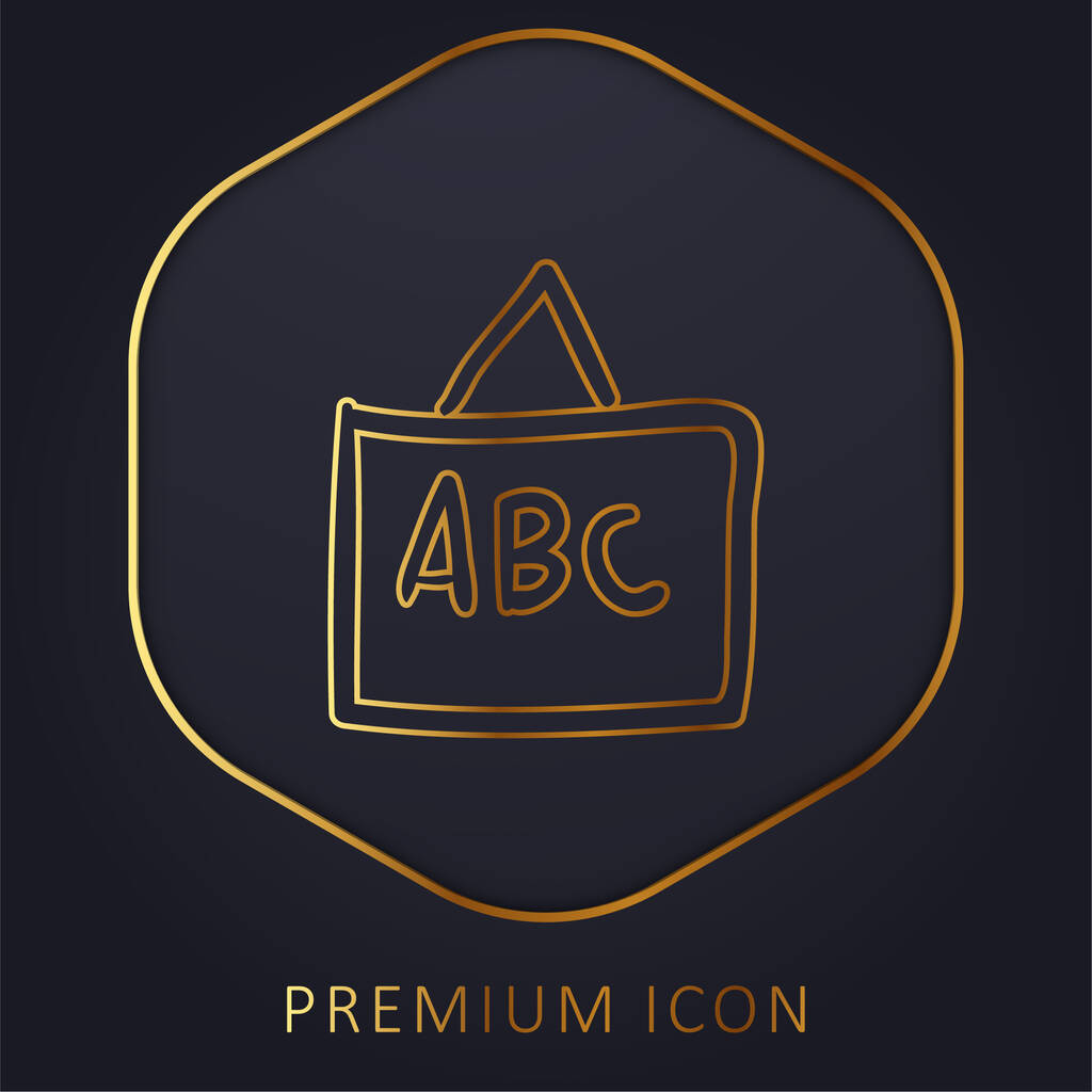 ABC On Whiteboard χρυσή γραμμή πριμοδότηση λογότυπο ή εικονίδιο - Διάνυσμα, εικόνα