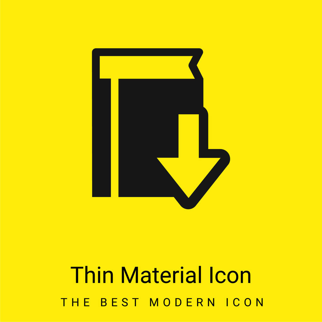 Βιβλίο Download Interface Σύμβολο ελάχιστο φωτεινό κίτρινο εικονίδιο υλικό - Διάνυσμα, εικόνα
