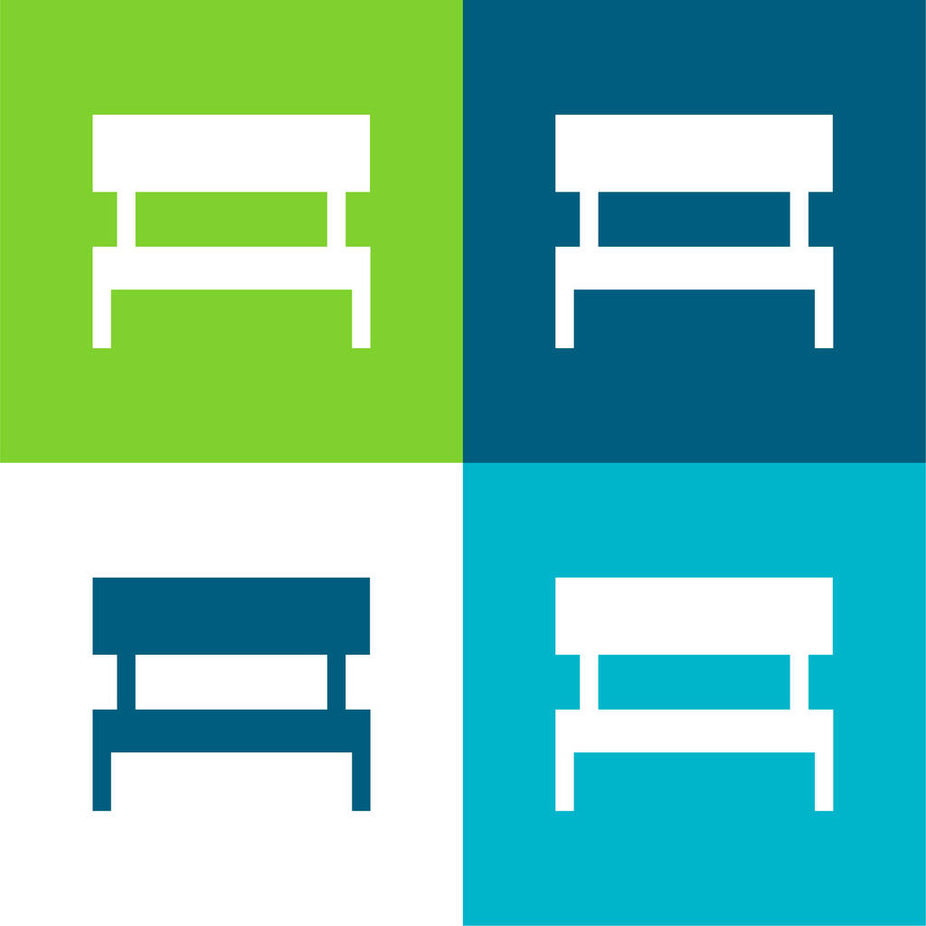 Set di icone minimali a quattro colori piatti da banco - Vettoriali, immagini