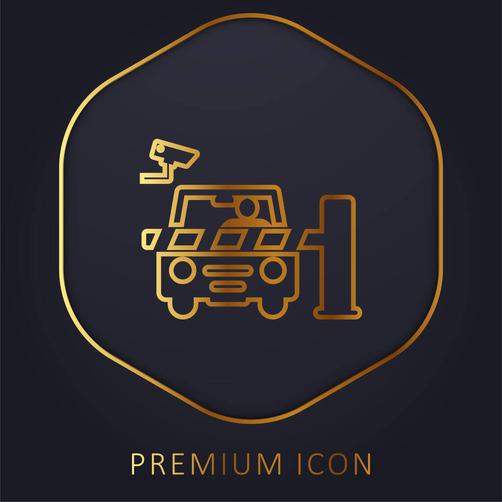 Barrera de línea dorada logotipo premium o icono - Vector, imagen