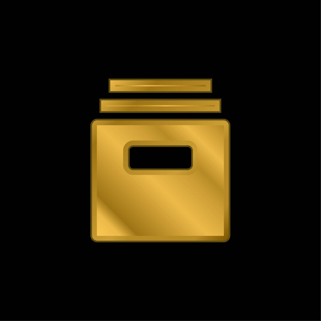 Altın kaplama metalik simge veya logo vektörünü arşivle - Vektör, Görsel