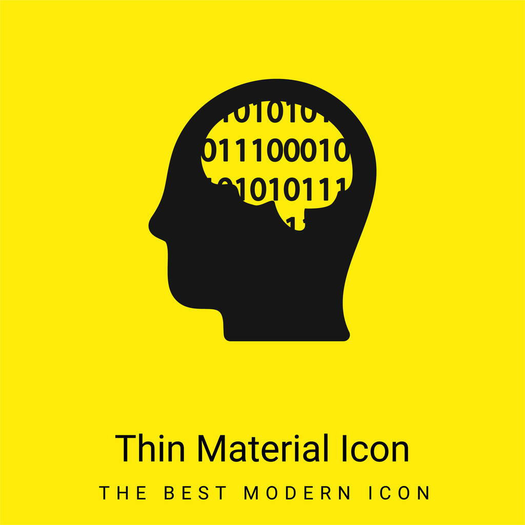 Binární myšlení minimální jasně žlutý materiál ikona - Vektor, obrázek