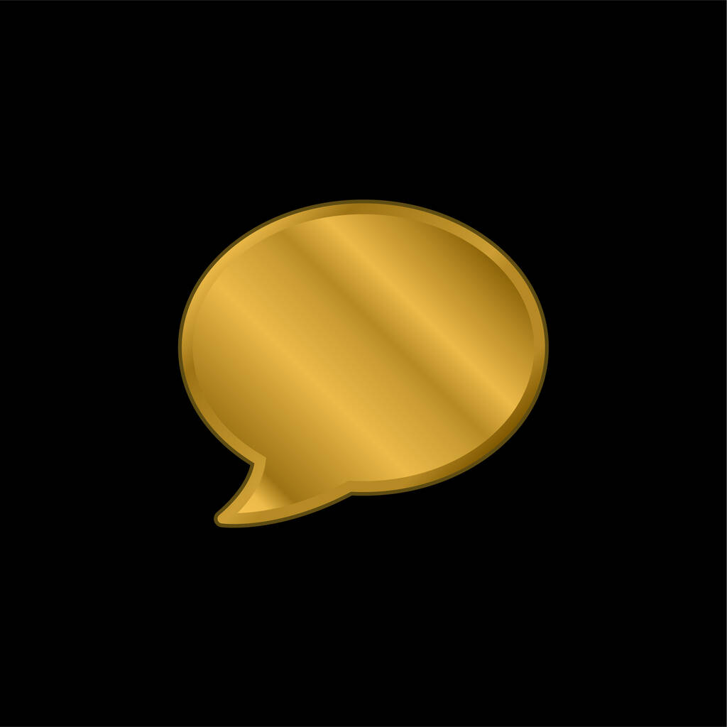 Siyah Konuşma Kabarcığı altın kaplama metalik simge veya logo vektörü - Vektör, Görsel