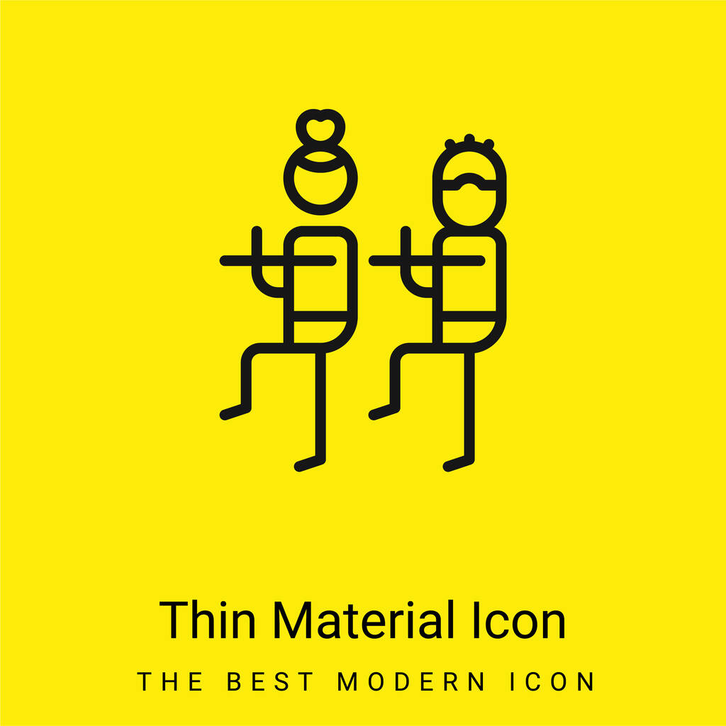 Bodycombat ícone material amarelo brilhante mínimo - Vetor, Imagem