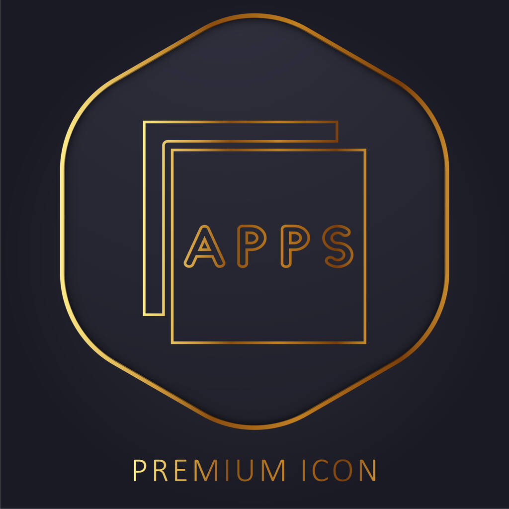 Apps golden line premium logo or icon - Vector, Image