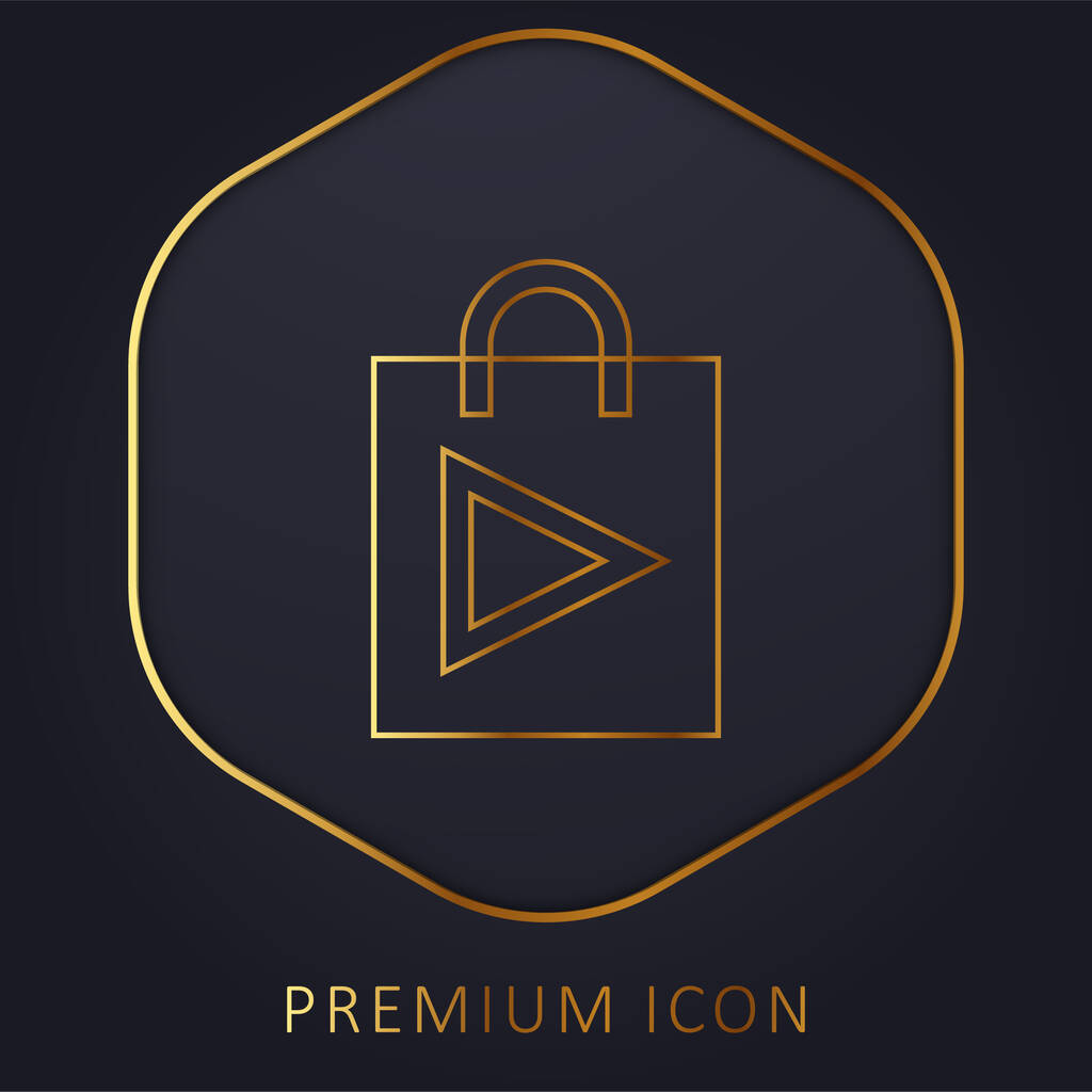 App Store ligne dorée logo premium ou icône - Vecteur, image