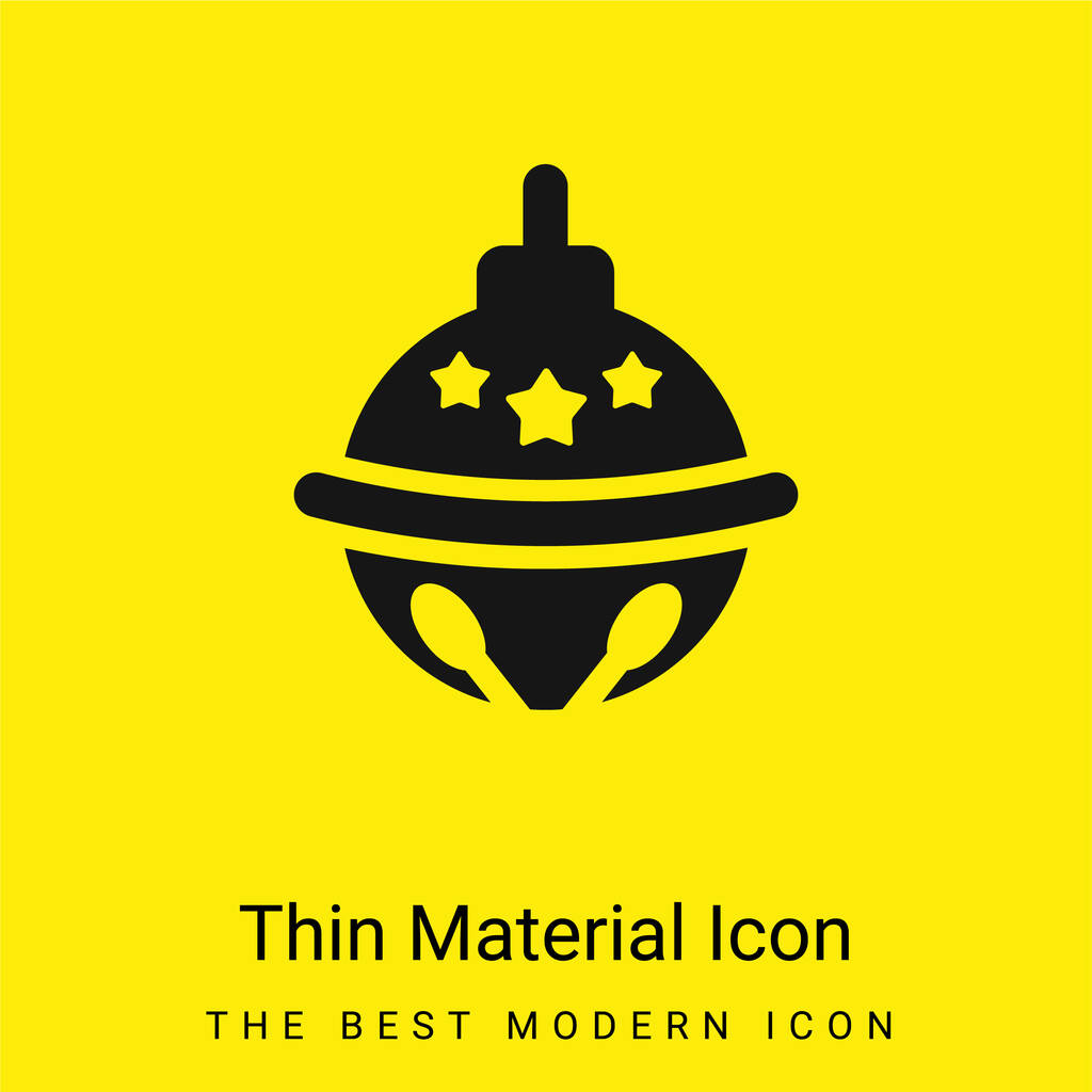 Bauble mínimo icono de material amarillo brillante - Vector, imagen