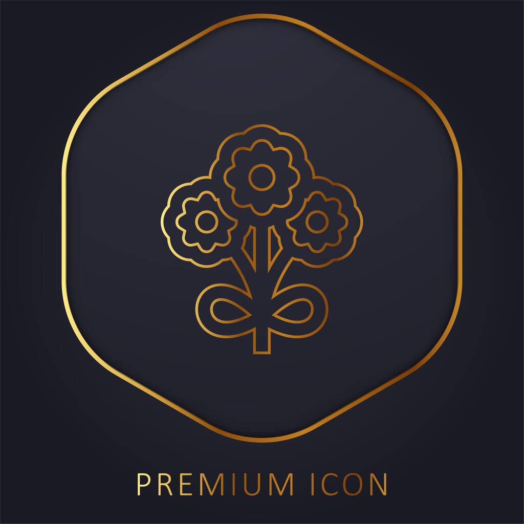 Boeket gouden lijn premium logo of pictogram - Vector, afbeelding
