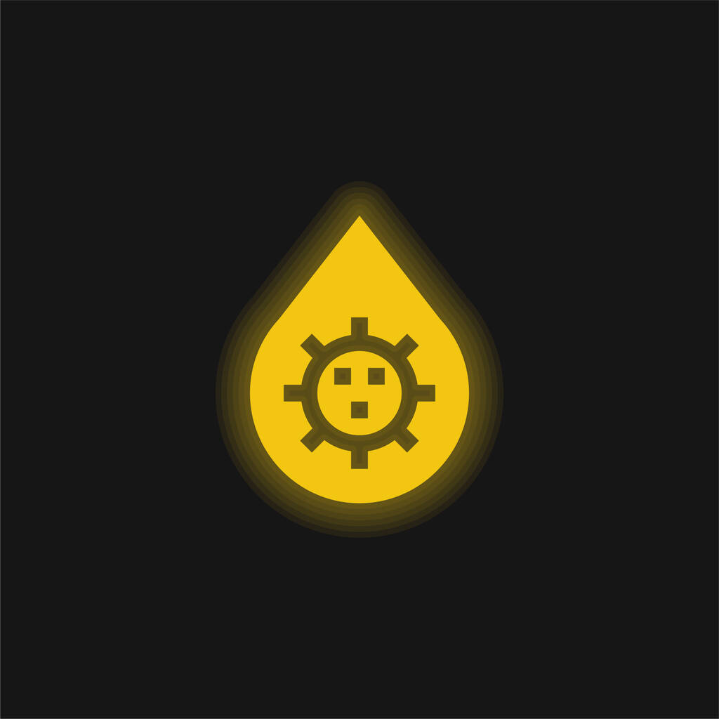 Icône néon jaune sang brillant - Vecteur, image