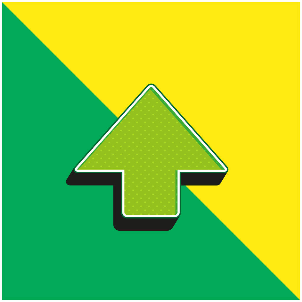 Black Arrow Pointing Up Green and yellow modern 3d vector icon - Вектор, зображення