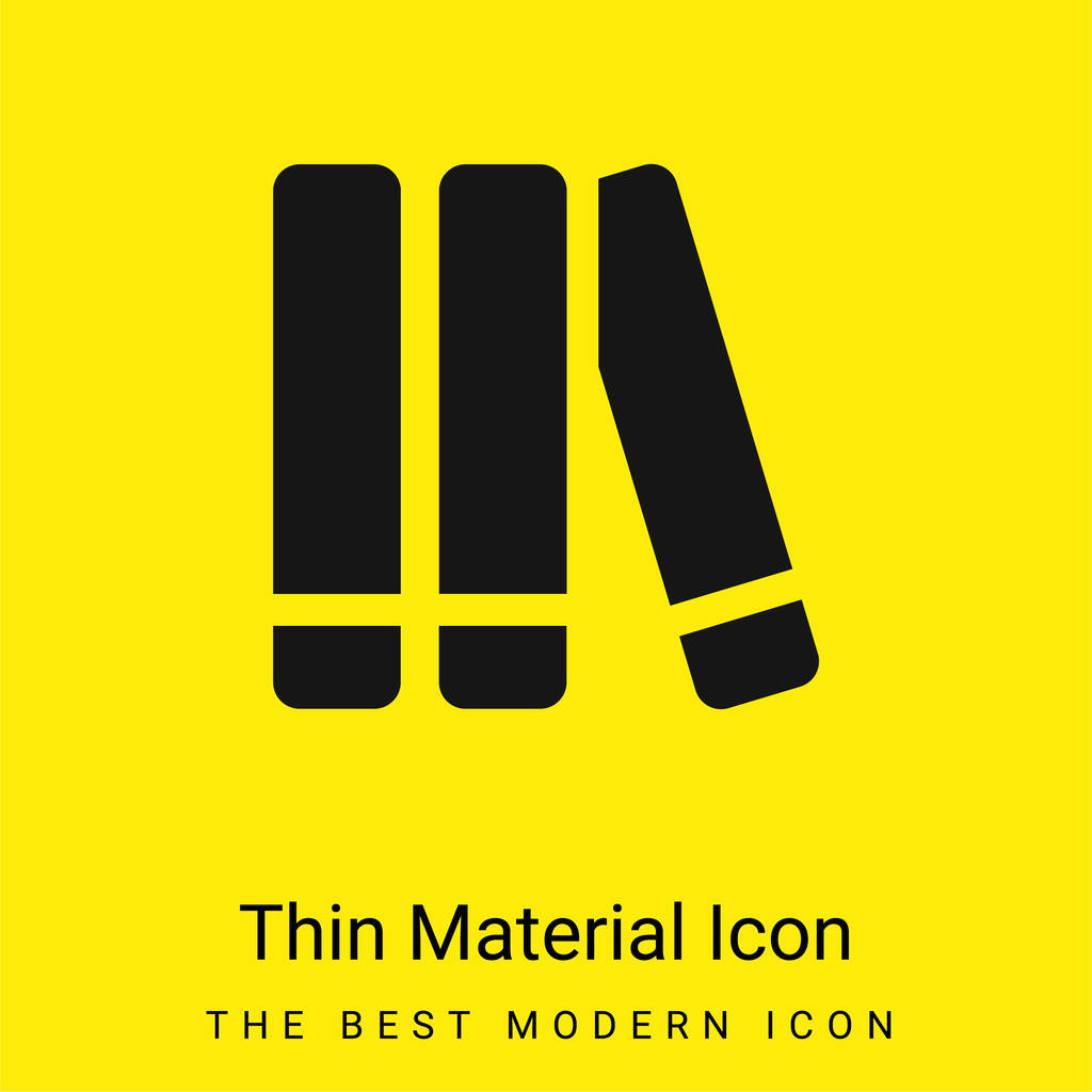 Livros mínimo ícone material amarelo brilhante - Vetor, Imagem
