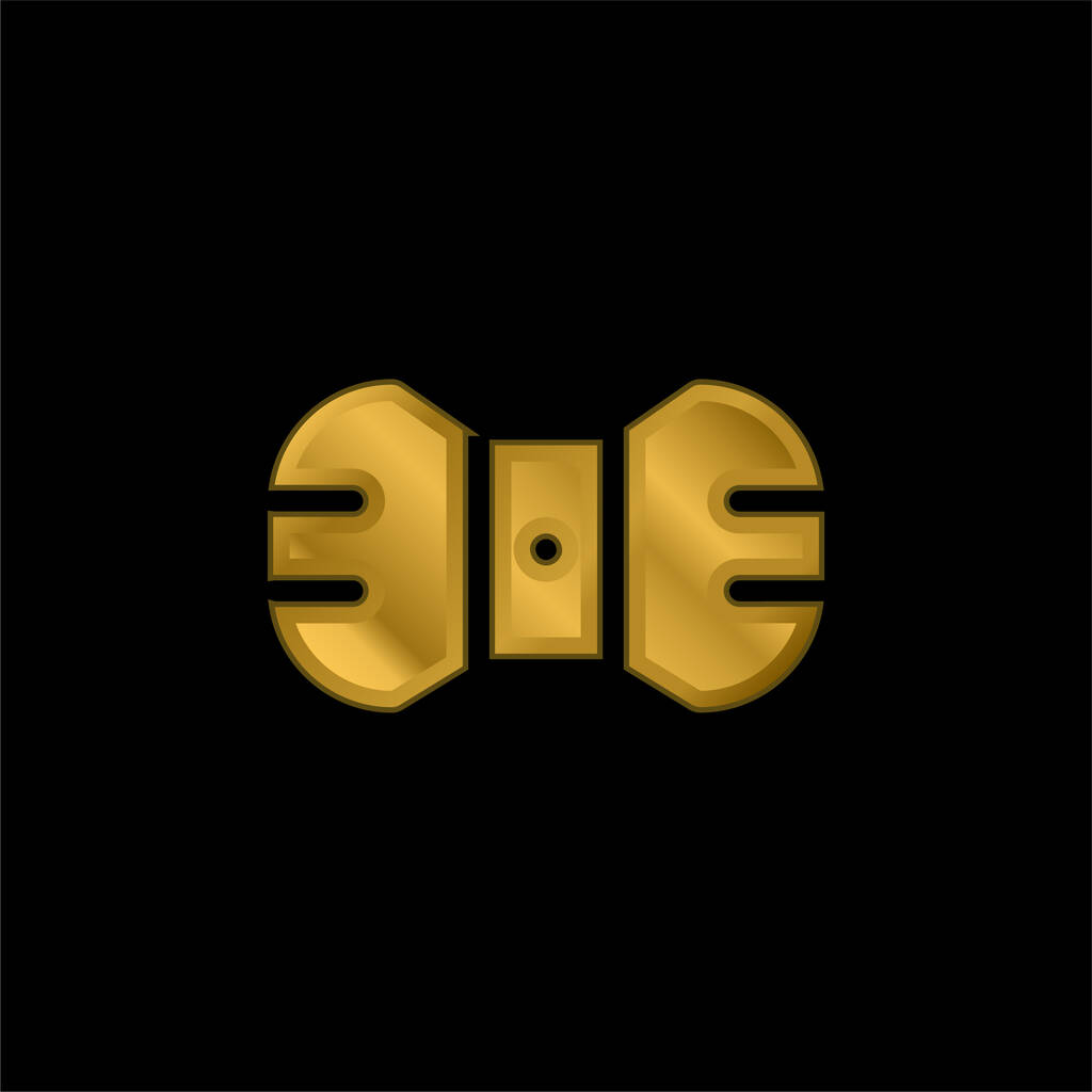 Arco Tie banhado a ouro ícone metálico ou vetor logotipo - Vetor, Imagem