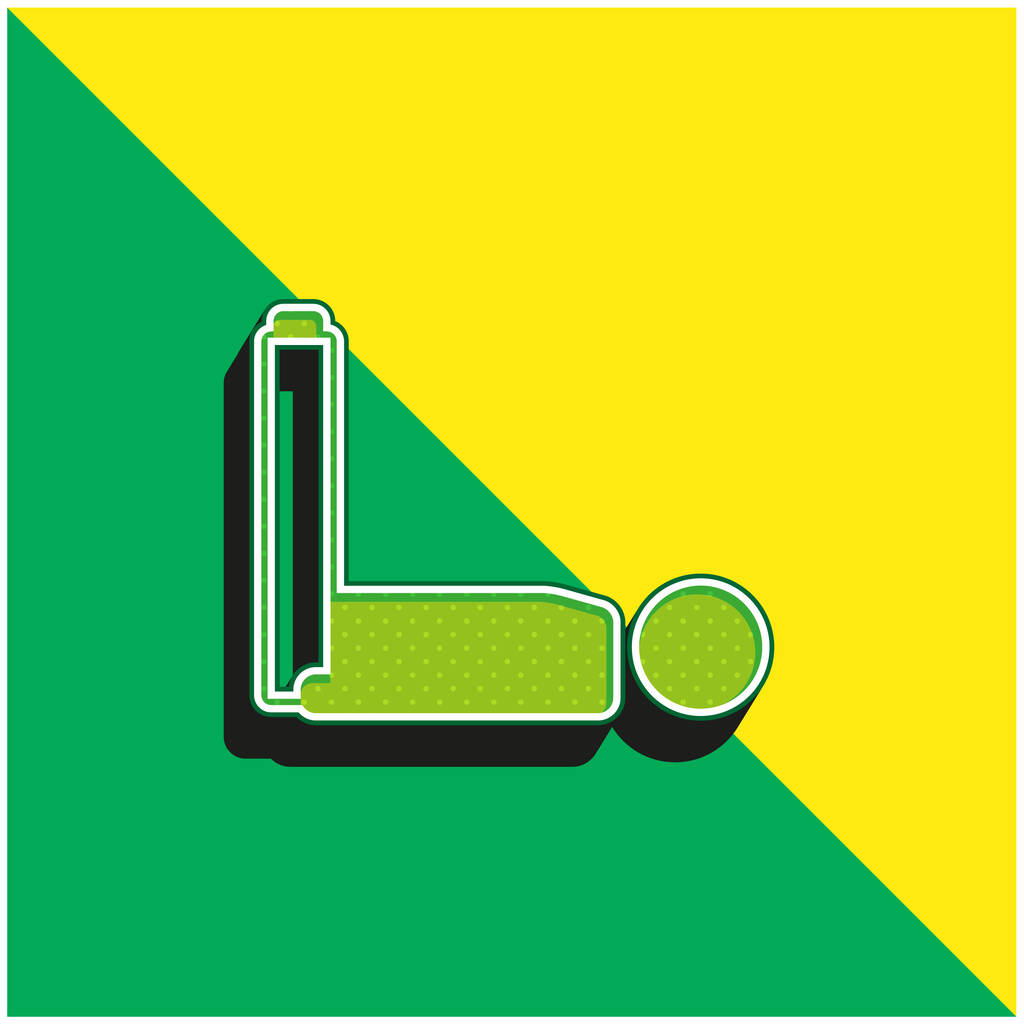 Menino deitado com pernas para cima verde e amarelo moderno logotipo do ícone do vetor 3d - Vetor, Imagem