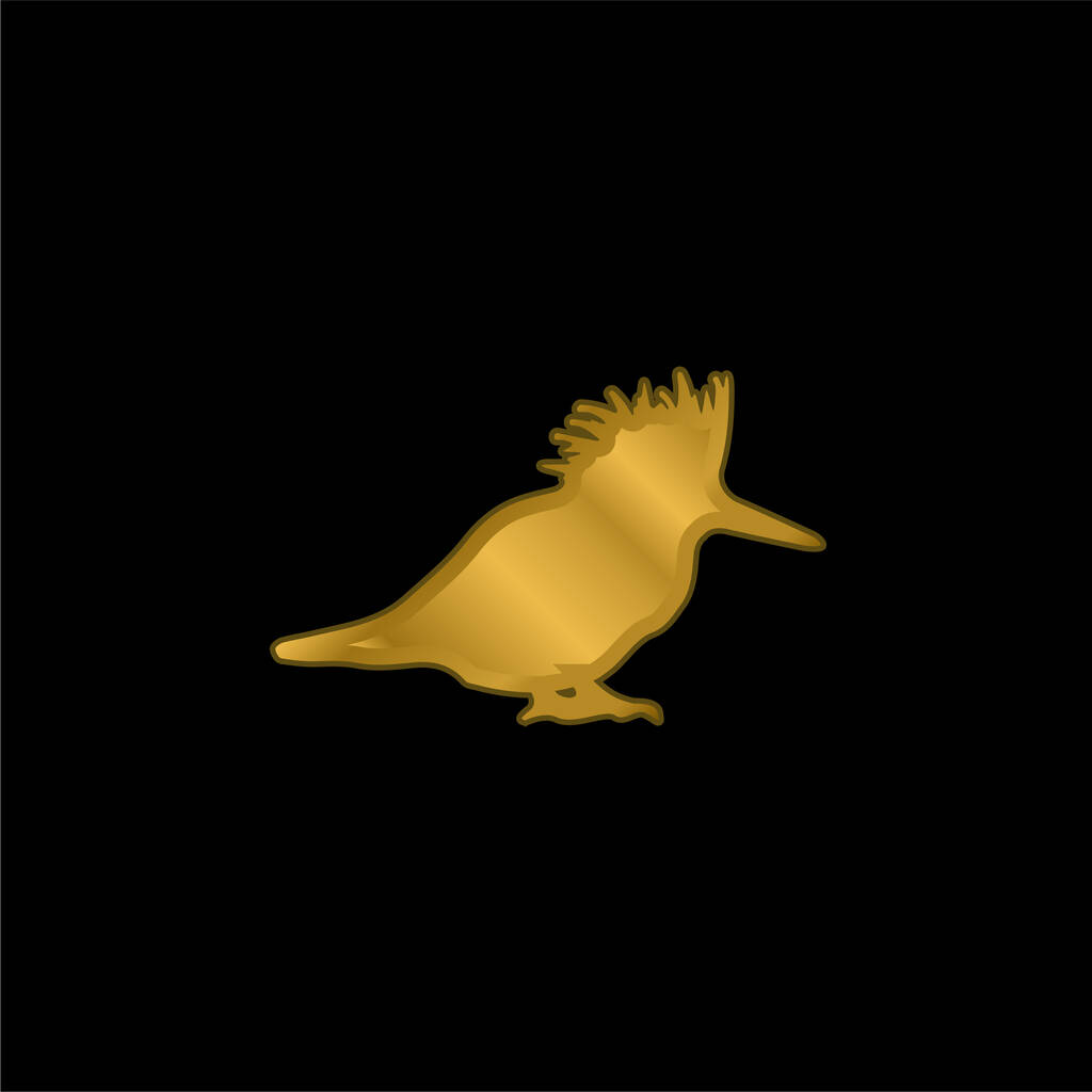 Позолоченная икона птичьего силуэта или вектор логотипа - Вектор,изображение