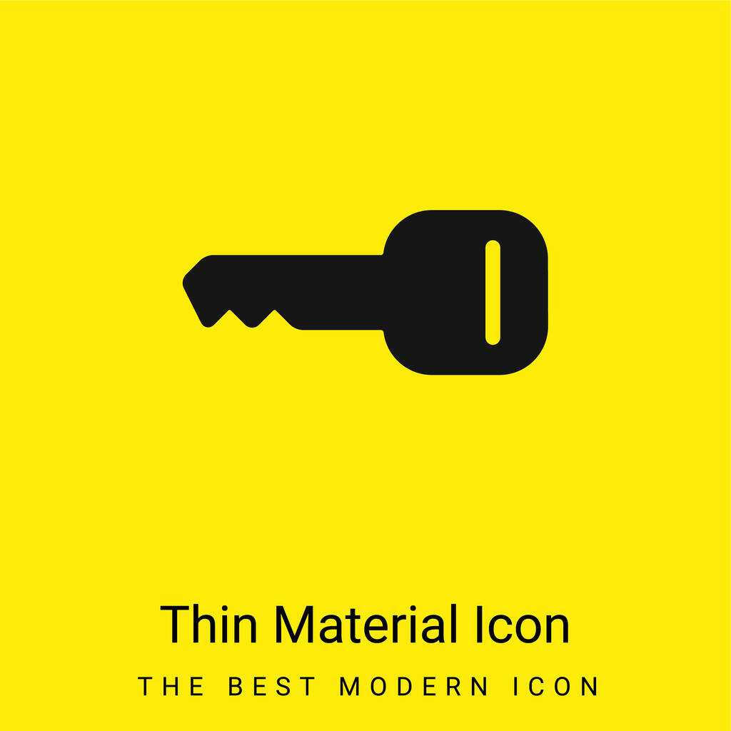 Czarny klucz Poziomy kształt minimalny jasnożółty materiał ikona - Wektor, obraz