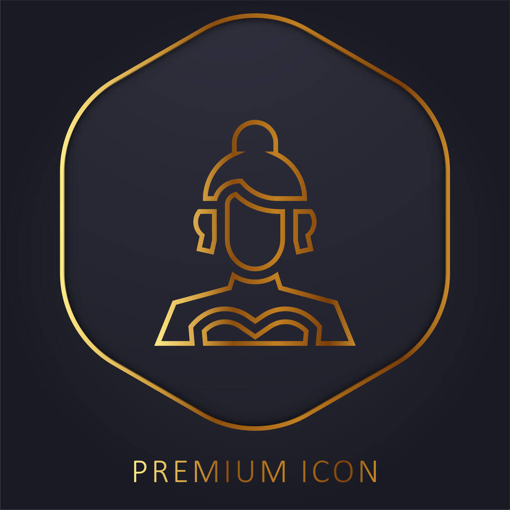 Színésznő arany vonal prémium logó vagy ikon - Vektor, kép