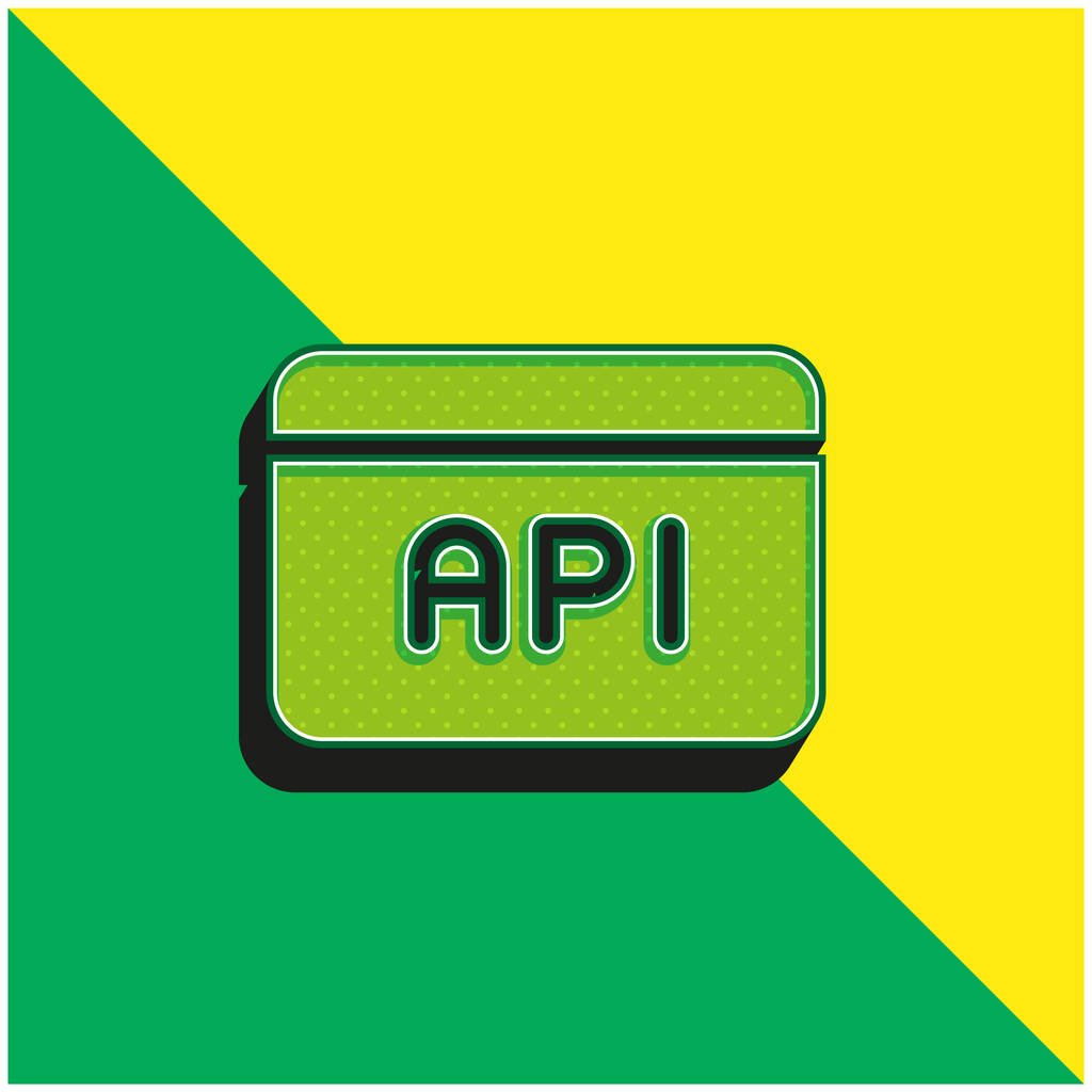Api Green и желтый современный 3d векторный логотип - Вектор,изображение