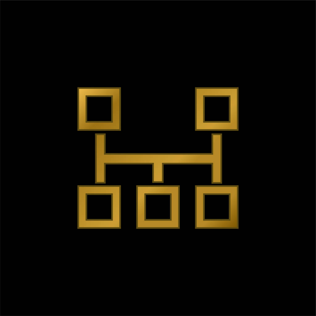 Bloky Schéma pozlacené kovové ikony nebo vektor loga - Vektor, obrázek