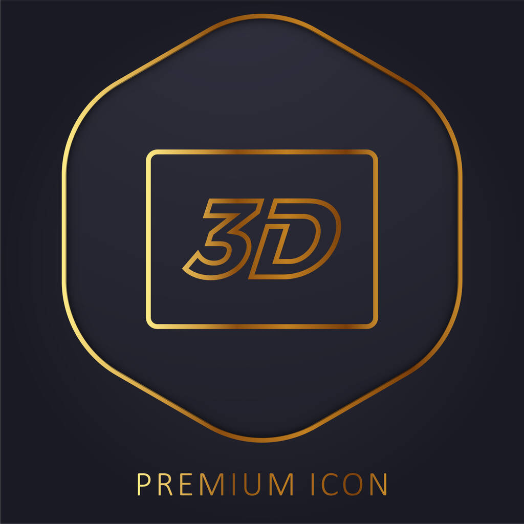 Signe 3D ligne d'or logo premium ou icône - Vecteur, image