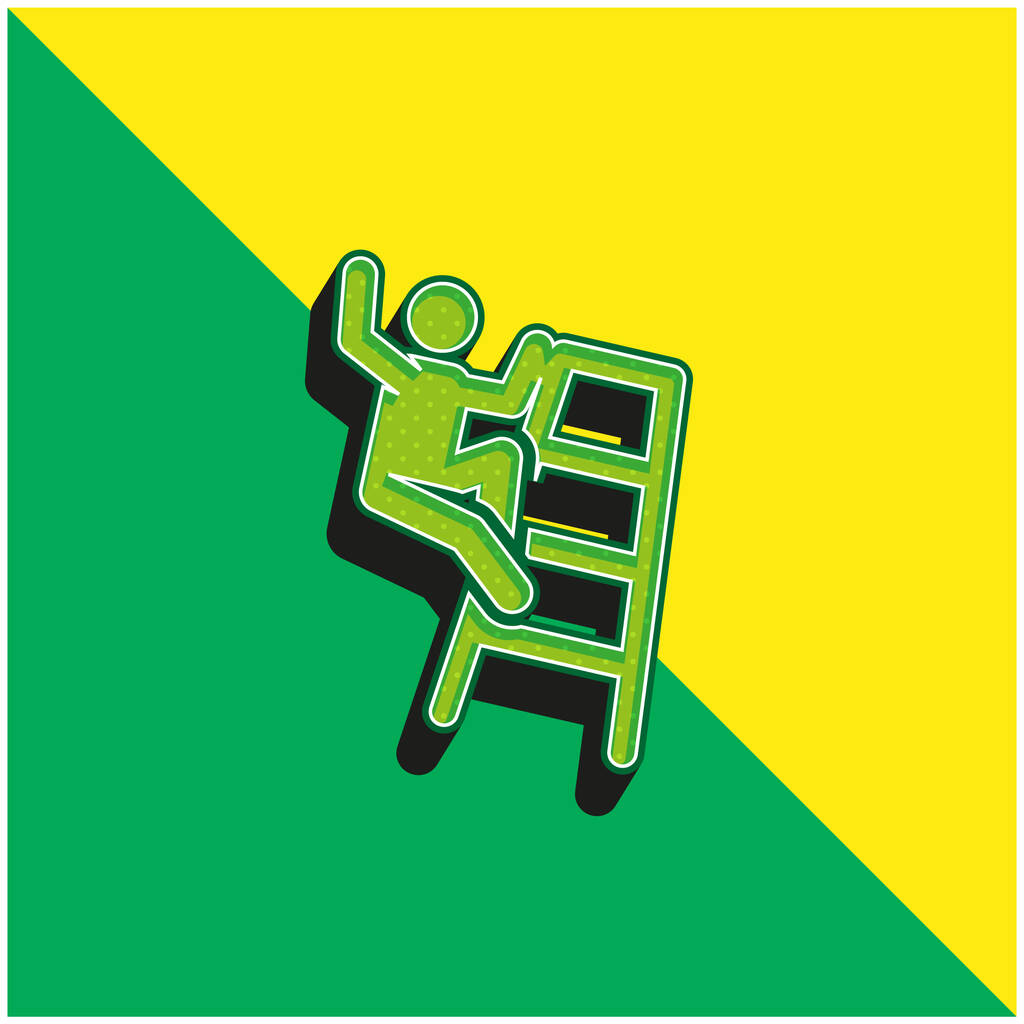 Acidente Verde e amarelo moderno logotipo vetor 3d ícone - Vetor, Imagem