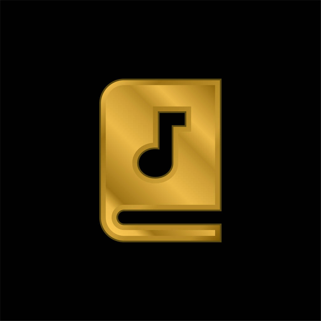 Audiobook gold plated metalic icon or logo vector - Vector, Image