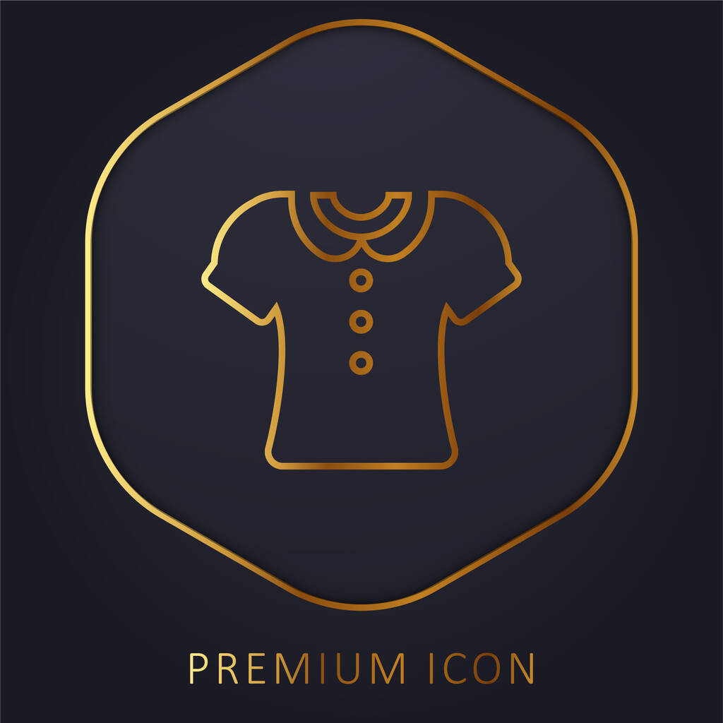Blusa con botones de línea dorada logotipo premium o icono - Vector, Imagen
