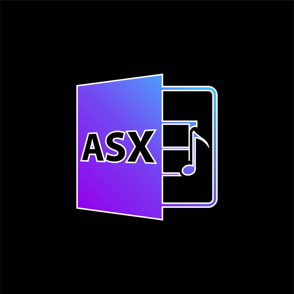 Asx File Format Symbol blue gradient vector icon - Vector, Image