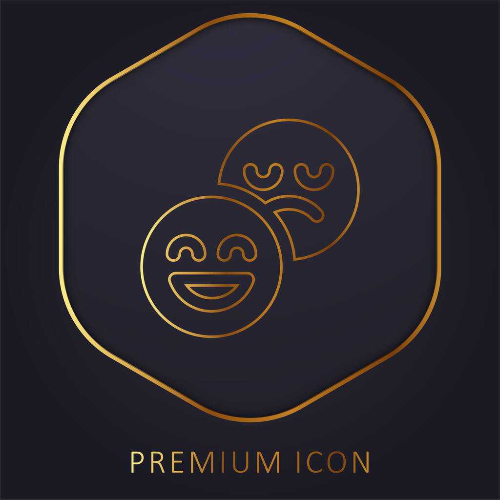 Hoogte gouden lijn premium logo of pictogram - Vector, afbeelding