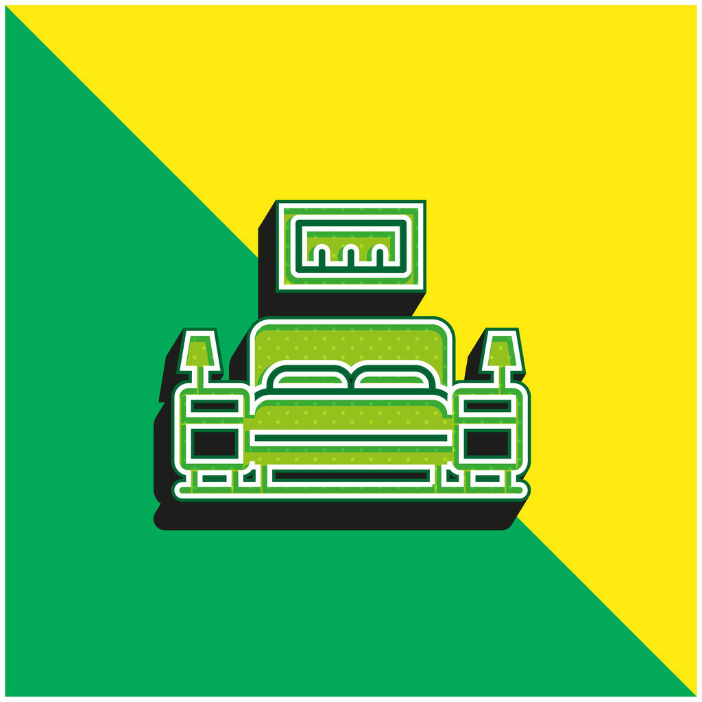 Зелена кімната і жовтий сучасний 3d векторний логотип ікони - Вектор, зображення