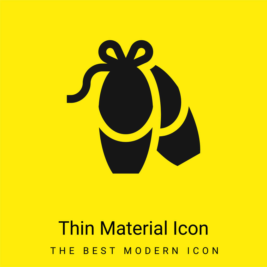 Bailarina mínima icono de material amarillo brillante - Vector, Imagen