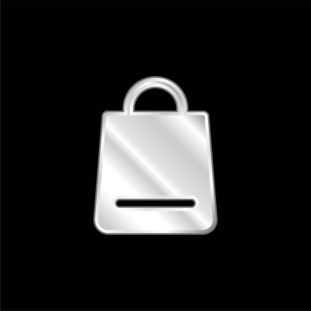 Bag silver plated metallic icon - Vector, Image