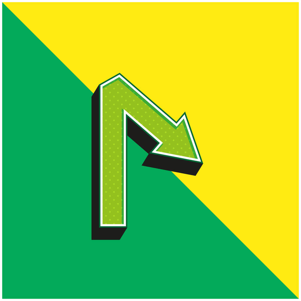 Arrow Straight Line Symbol With An Angle Green and yellow modern 3d vector icon logo - Vector, Image