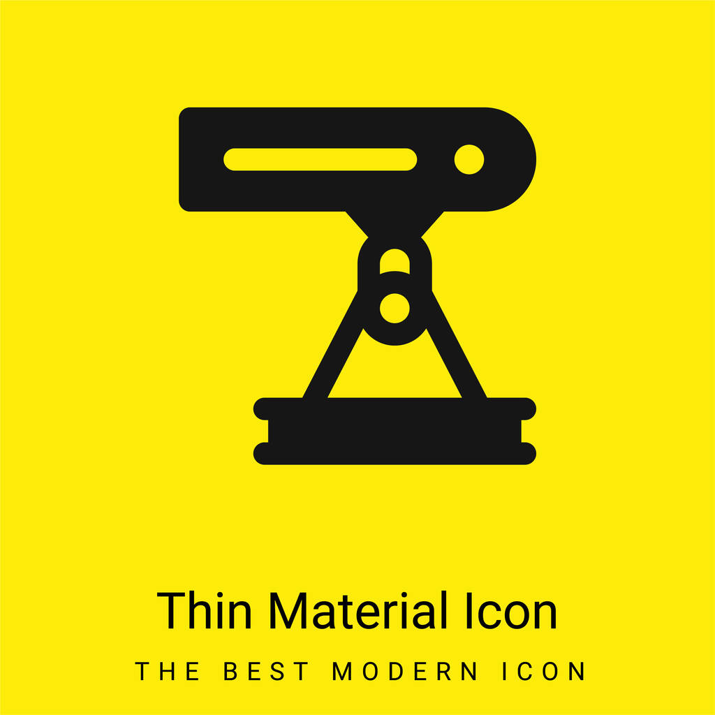 Feixe mínimo ícone de material amarelo brilhante - Vetor, Imagem