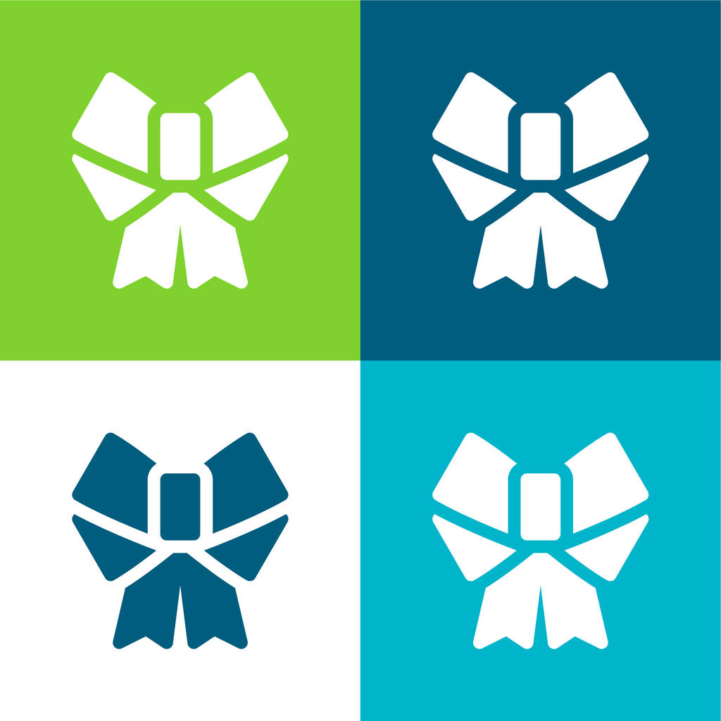 Íj Lapos négy szín minimális ikon készlet - Vektor, kép